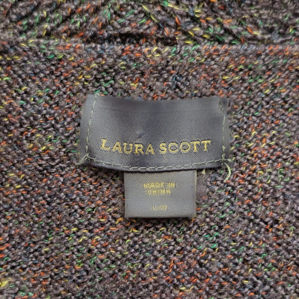 Laura Scott Purple Multi-Tone V-Neck Sweater Size L - Picture 7 of 7